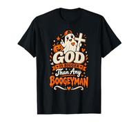 Dios es más Grande Que Cualquier Boogeyman Christian Faith Halloween Camiseta gráfica económica
