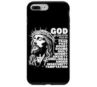 Dios es más Grande Que mi Miedo Afirmación Cristiana Carcasa para iPhone 7 Plus/8 Plus