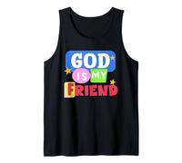 Dios es mi Amigo Cristianismo Lindo Cristiano Niño Religioso Camiseta sin Mangas