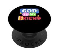 Dios es mi Amigo Cristianismo Lindo Cristiano Niño Religioso PopSockets PopGrip Adhesivo