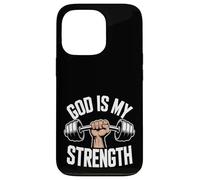 ¡Dios es mi Fuerza! Fe Cristiana Jesucristo Gimnasio Carcasa para iPhone 13 Pro