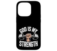 ¡Dios es mi Fuerza! Fe Cristiana Jesucristo Gimnasio Carcasa para iPhone 14 Pro