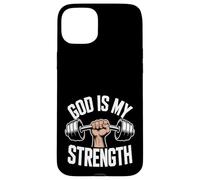 ¡Dios es mi Fuerza! Fe Cristiana Jesucristo Gimnasio Carcasa para iPhone 15 Plus