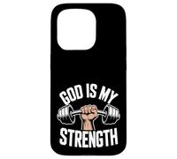 ¡Dios es mi Fuerza! Fe Cristiana Jesucristo Gimnasio Carcasa para iPhone 15 Pro