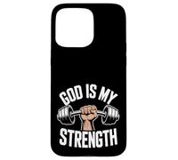 ¡Dios es mi Fuerza! Fe Cristiana Jesucristo Gimnasio Carcasa para iPhone 15 Pro MAX