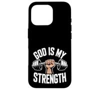 ¡Dios es mi Fuerza! Fe Cristiana Jesucristo Gimnasio Carcasa para iPhone 16 Pro