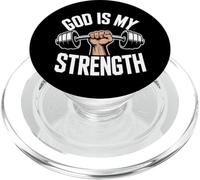 ¡Dios es mi Fuerza! Fe Cristiana Jesucristo Gimnasio PopSockets PopGrip para MagSafe