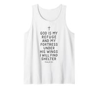 Dios es mi Refugio y Fortaleza bajo Sus alas Salmo 91 Camiseta sin Mangas