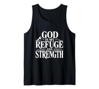 Dios es mi Refugio y Fortaleza Cita inspiradora Camiseta sin Mangas