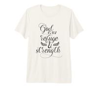 Dios es mi Refugio y Fuerza Cita de la Biblia Cristiana Camiseta Premium
