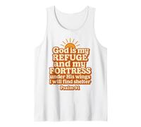 Dios es mi Refugio y mi Fortaleza bajo Sus alas Salmo 91 Camiseta sin Mangas