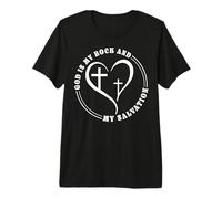 Dios es mi Roca y mi salvación diseño Cristiano Camiseta Premium
