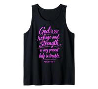 Dios es Nuestro Refugio y Fortaleza Escritura Fe Salmo 46:1 Camiseta sin Mangas