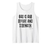 Dios es Nuestro Refugio y Fortaleza Salmo 46:1 Biblia Fe Camiseta sin Mangas