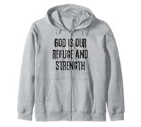 Dios es Nuestro Refugio y Fortaleza Salmo 46:1 Biblia Fe Sudadera con Capucha