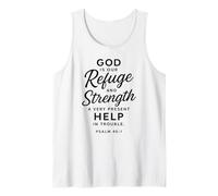Dios es Nuestro Refugio y Fortaleza Salmo 46:1 Versículo de la Biblia Orar Camiseta sin Mangas
