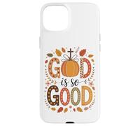 Dios es tan bueno calabazas y hojas de otoño Carcasa para iPhone 15 Plus