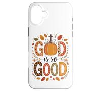 Dios es tan bueno calabazas y hojas de otoño Carcasa para iPhone 16 Plus