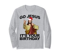 Dios, es tu cumpleaños, Divertida Navidad con Gorro de Papá Noel Manga Larga