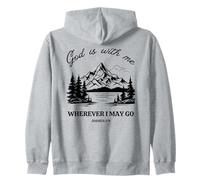 Dios está conmigo donde quiera que vaya. Josué 1:9 Sudadera con Capucha