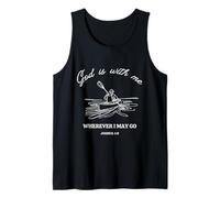 Dios está Conmigo. Josué 1:9 Diseño de fe en Canoa Camiseta sin Mangas