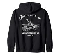 Dios está Conmigo. Josué 1:9 Diseño de fe en Canoa Sudadera con Capucha