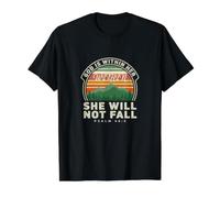 Dios está Dentro de Ella Ella no caerá Camiseta gráfica económica, Hombre, Negro, L
