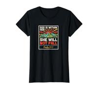 Dios está Dentro de Ella Ella no caerá Camiseta gráfica económica, Mujer, Negro, XL