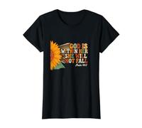 Dios está Dentro de Ella Ella no caerá Camiseta gráfica económica, Mujer, Negro, XL