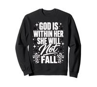 Dios está Dentro de Ella Ella no caerá Fe Mujeres Sudadera