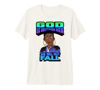 Dios está Dentro de Ella Ella no caerá Mujer Cristiana Negra Camiseta Premium