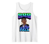 Dios está Dentro de Ella Ella no caerá Mujer Cristiana Negra Camiseta sin Mangas