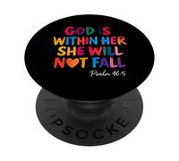 Dios está Dentro de Ella Ella no caerá Salmo 46:5 PopSockets PopGrip Adhesivo