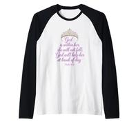 Dios está Dentro de Ella Ella no caerá Salmos 46:5 Camiseta Manga Raglan