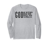 Dios está Dentro de Ella Ella no fallará Dios Cristiano Que Las Mujeres aman Manga Larga