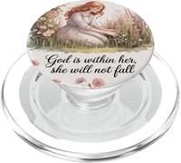 Dios está Dentro de Ella, no caerá Verso biblico Mujeres PopSockets PopGrip para MagSafe
