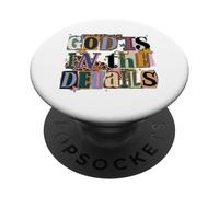 Dios está en los Detalles Collage Ransom Note Style Design PopSockets PopGrip Adhesivo