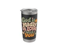 Dios está locamente enamorado de ti fe cristiana inspiradora Vaso térmico de acero inoxidable de doble pared