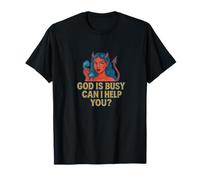 Dios está Ocupado, ¿Puedo ayudarte? Diablo Woman Art Demon Girl Camiseta