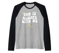 Dios está siempre conmigo Camiseta Manga Raglan