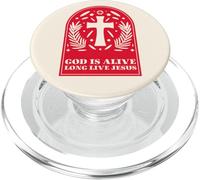 Dios está Vivo Larga Vida a Jesús (Cross Graphic) PopSockets PopGrip para MagSafe