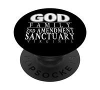 Dios, Familia y Santuario de la Segunda Enmienda: Virginia ~ Regalo PopSockets PopGrip Adhesivo