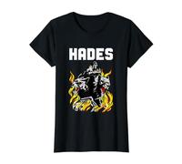 Dios Griego Antiguo Hades Gobernante del Inframundo Perro Cerberus Camiseta gráfica económica, Mujer, Negro, M