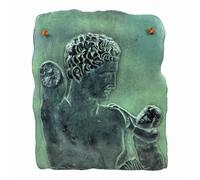 Dios griego romano Herme de Praxiteles y Dios Infantil Dionisio - Azulejo de cerámica hecho a mano, arte de mitología griega, acabado verde de 8.3 pulgadas
