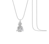 Dios Hanuman Bajrang Bali - Colgante de cadena de plata (92,5% de pureza) por Bajrangbali Chain Pendant para niños (cadena de serpiente: 38,1 cm) plateado -Clevio978-1