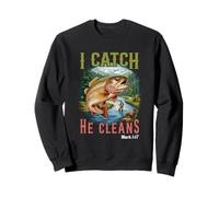 Dios Hizo un Pescador de Hombres I Catch he Clean Aventura Pesca Sudadera