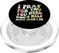 Dios I Pray For You Jesús Retro Christian PopSockets PopGrip para MagSafe