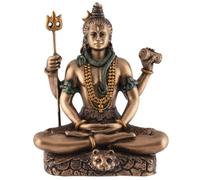 Dios indio Shiva en posición de loto, miniatura, de piedra artificial, pintado a mano, de la colección Veronese, 708-76383