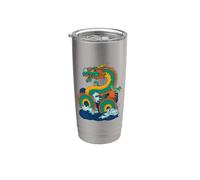 Dios japonés del mar Ryujin Vaso térmico de acero inoxidable de doble pared