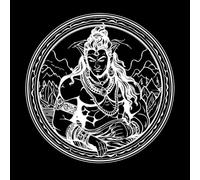 Dios Mahakaal y su imagen Pegatinas de pared de papel adhesivo 42x42.3cm Fácil instalación Blanco